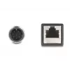 Tinklo kabelis DeLOCK M12 A koduotas 8 kontaktų kištukas į RJ45 lizdą Cat5e 0,5 m juodas