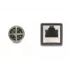 Tinklo kabelis DeLOCK M12 X-koduotas 8 kontaktų kištukas į RJ45 lizdą Cat5e 0,5 m juodas