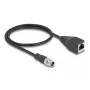 Tinklo kabelis DeLOCK M12 X-koduotas 8 kontaktų kištukas į RJ45 lizdą Cat5e 0,5 m juodas