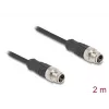 Tinklo kabelis DeLOCK M12 X-koduotas 8 kontaktų vyras-vyras Cat5e 2 m juodas