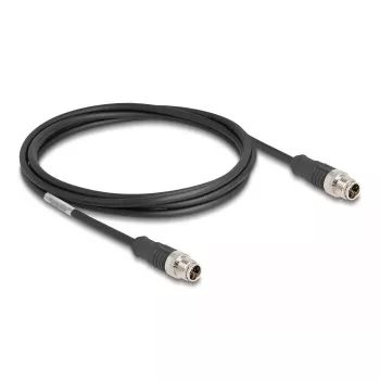 Tinklo kabelis DeLOCK M12 X-koduotas 8 kontaktų vyras-vyras Cat5e 2 m juodas