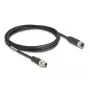 Tinklo kabelis DeLOCK M12 X-koduotas 8 kontaktų patinas į patelę Cat5e 2 m juodas