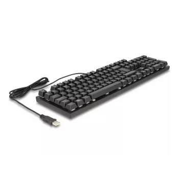 DeLOCK 12115 Gaming klaviatūra USB QWERTZ vokiškas juodas mechaninis RGB