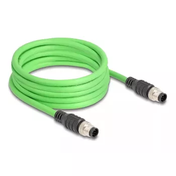 Tinklo kabelis DeLOCK M12 A-koduotas 8 kontaktų vyriškas-į-vyrišką PUR (TPU) 5 m
