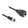 DeLOCK M12 adapterinis kabelis D-koduotas 4 kontaktų moteriškas M12 į RJ45 moterišką 50 cm