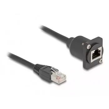 DeLOCK D-Type RJ45 kabelis kištukas į lizdą Cat.5e juodas 20 cm
