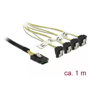 Vidinis kabelis DeLOCK 85687 1 m Mini SAS SFF-8087 į 4 SATA