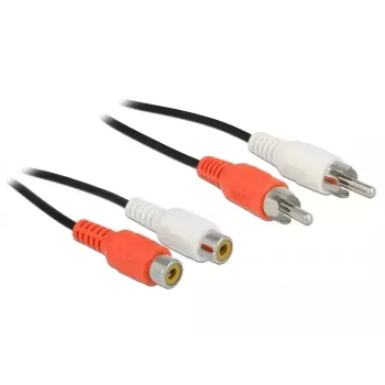 Garso kabelis DeLOCK 85807 5m 2 x RCA juoda raudona balta