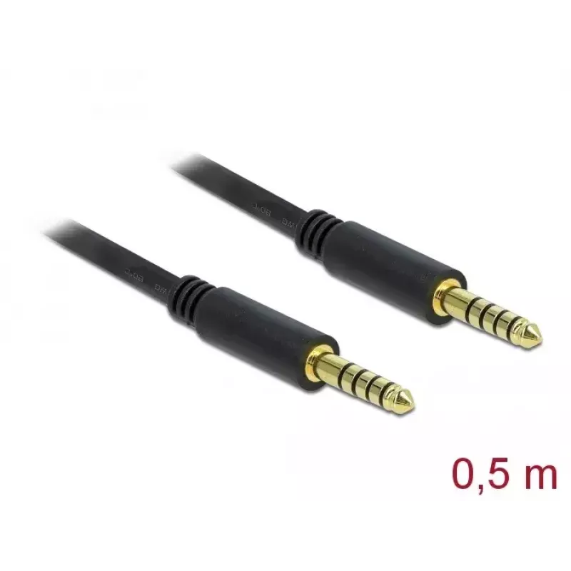 Garso kabelis DeLOCK 85790 0,5 m 4,4 mm juodas