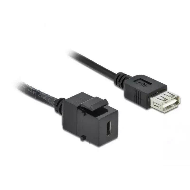 Keystone modulis DeLOCK 86384 plokščias juodas USB C