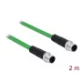 DeLOCK 85918 pramoninis M12 D-coded 4-pin kištukas–kištukas kabelis, SF/FTP, be halogenų, 2 m, žalias