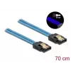 SATA kabelis DeLOCK 82133 UV švytėjimo efektas mėlynas 70 cm