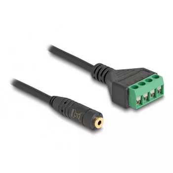 Garso laidas DeLOCK 66294 0,2 m 2,5 mm lizdas į gnybtą juodas