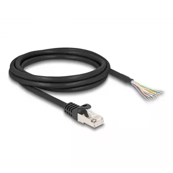 DeLOCK Laidas RJ50 kištukas į atvirus laidų galus S/FTP 2 m juodas