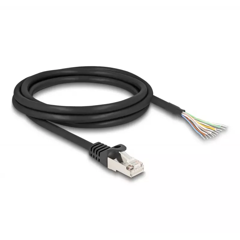 DeLOCK Laidas RJ50 kištukas į atvirus laidų galus S/FTP 2 m juodas