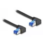 DeLOCK RJ45 tinklo kabelis Cat.6A S/FTP stačiu kampu 3 m juodas