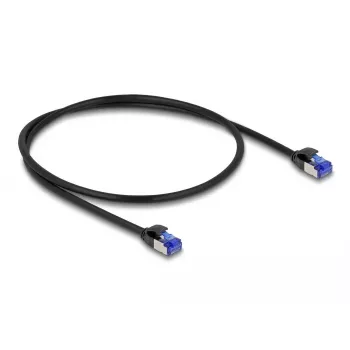 Tinklo laidas DeLOCK RJ45 Cat.6A S/FTP plonas 0,5 m juodas