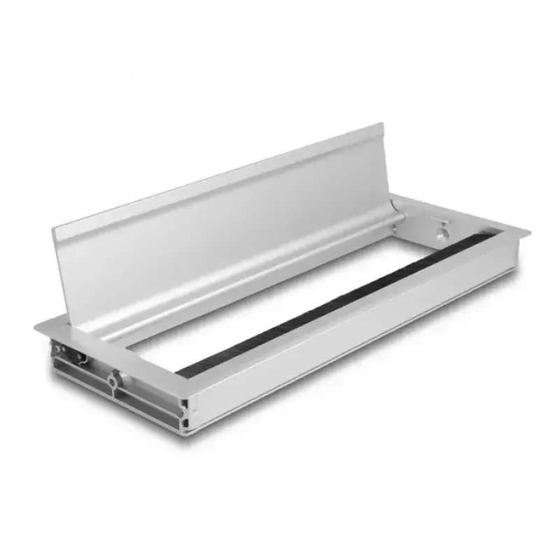 Kabelių pravedimo anga DELOCK 66864 stalams, sidabrinė, 120×300×28 mm