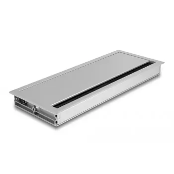 Kabelių pravedimo anga DELOCK 66864 stalams, sidabrinė, 120×300×28 mm