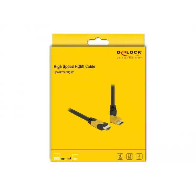 HDMI kabelis DeLOCK 86990 3 m HDMI A tipo standartinis juodas geltonas