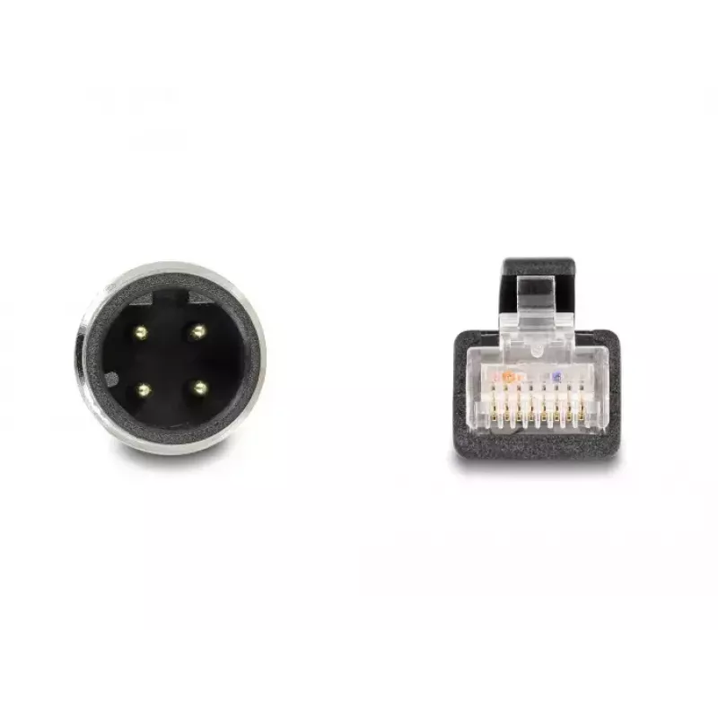 DeLOCK M12 adapterinis kabelis D-koduotas 4 kontaktų kištukas į RJ45 kištuką 50 cm