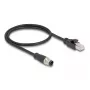 DeLOCK M12 adapterinis kabelis D-koduotas 4 kontaktų kištukas į RJ45 kištuką 50 cm