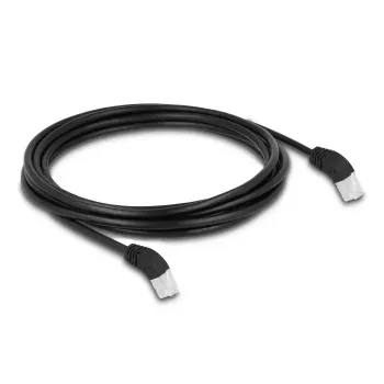 DeLOCK RJ45 tinklo kabelis Cat.6A S/FTP 45° kampu į viršų 5 m juodas
