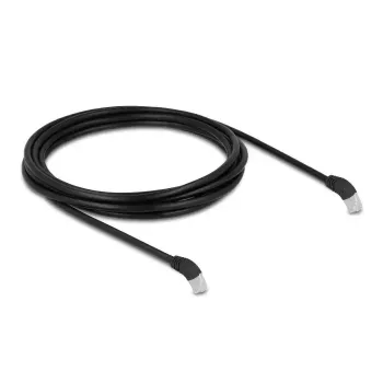 DeLOCK RJ45 tinklo kabelis Cat.6A S/FTP 45° žemyn kampu 3 m juodas