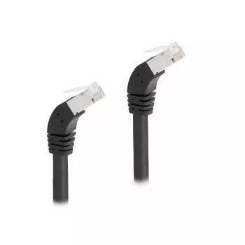 DeLOCK RJ45 tinklo kabelis Cat.6A S/FTP 45° žemyn kampu 3 m juodas