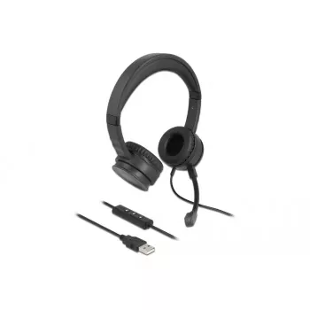 Ausinės DeLOCK USB stereo ausinės su laido nuotolinio valdymo pulteliu