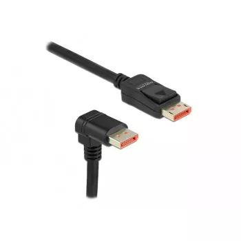 DisplayPort kabelis DeLOCK 8K 60 Hz 1 m tiesus kištukas į žemyn nukreiptą 90° kištuką