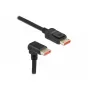 DisplayPort kabelis DeLOCK 8K 60 Hz 1 m tiesus kištukas į žemyn nukreiptą 90° kištuką