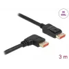 DisplayPort kabelis DeLOCK 8K 60 Hz 3 m tiesus kištukas į 90° kampu