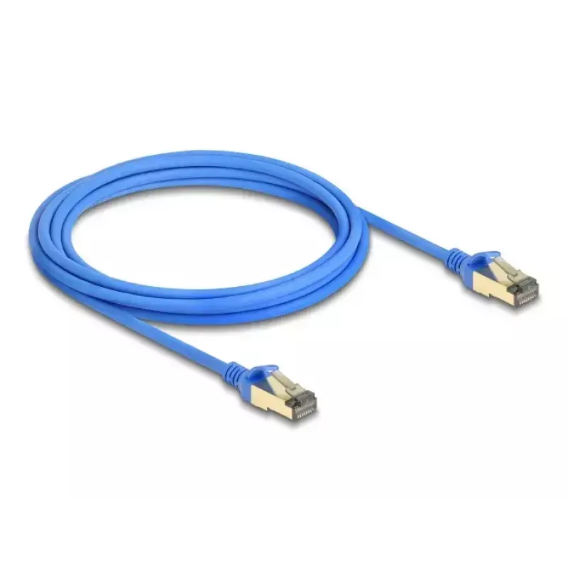DeLOCK RJ45 tinklo laidas Cat.8.1 F/FTP Slim 3 m mėlynas