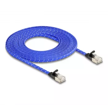 DeLOCK RJ45 plokščias kabelis Cat.6A 5 m mėlynas