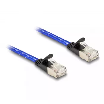 DeLOCK RJ45 plokščias kabelis Cat.6A 5 m mėlynas