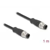 DeLOCK M12 D koduotas kabelis Cat5e 1 m juodas