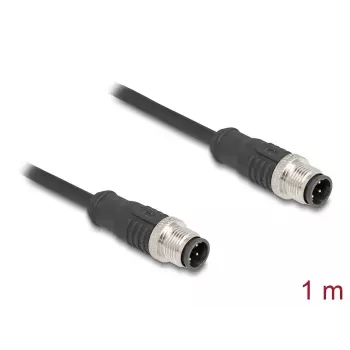 DeLOCK M12 D koduotas kabelis Cat5e 1 m juodas