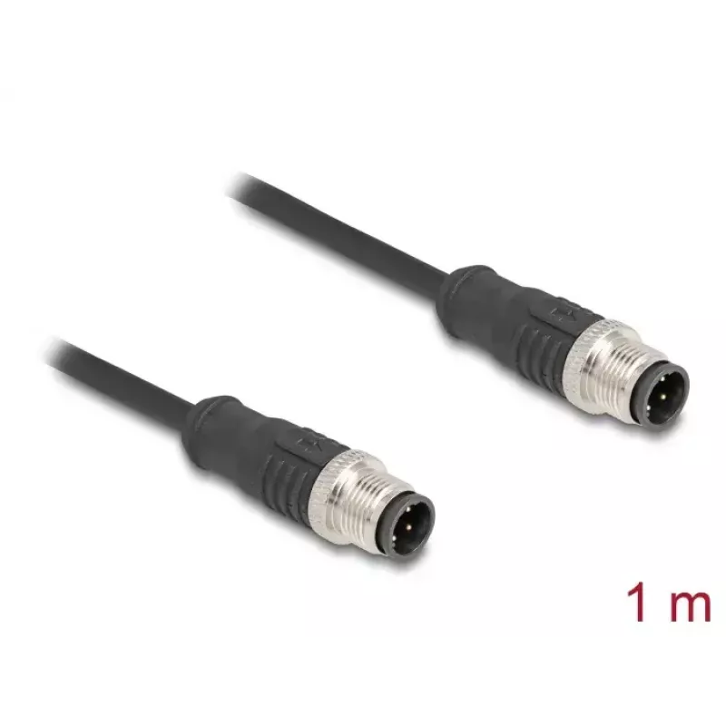 DeLOCK M12 D koduotas kabelis Cat5e 1 m juodas