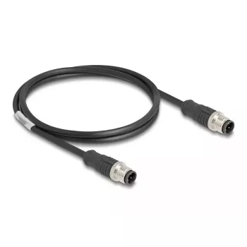 DeLOCK M12 D koduotas kabelis Cat5e 1 m juodas