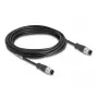DeLOCK M12 D-koduotas kabelis, 4 kontaktų, kištukas-kištukas, Cat5e, 5 m, juodas
