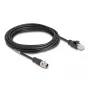 DeLOCK M12 X-coded 8 kontaktų vyriškas M12 į RJ45 vyrišką Cat5e tinklo kabelis 5 m juodas