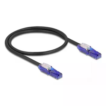 DeLOCK 80925 RJ-45 Cat6 0,5 m juodai violetinis tinklo kabelis