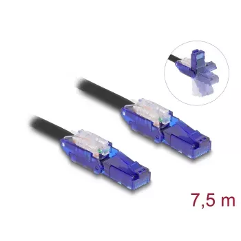 Tinklo laidas DeLOCK 80930 RJ-45 Cat6 7,5 m juodai violetinis