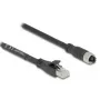 Tinklo kabelis DeLOCK 80595 M12 į RJ-45 Cat5e 10 m Juodas