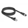 DeLOCK 80590 pramoninis tinklo kabelis M12 – RJ-45 Cat5e 2 m juodas