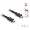 DELOCK Coaxial USB C į USB C laidas USB4 Gen 3x2 40 Gbps USB PD 3.1 240W 0,5 m