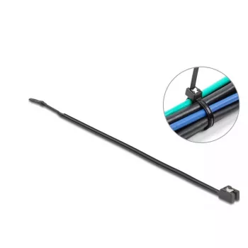 Kabelio raištis DeLOCK 280x4,8mm 50 vnt. juodas savaime pjaunantis