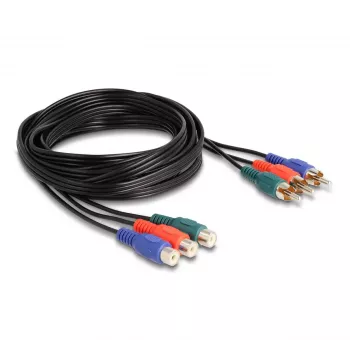 DeLOCK RCA RGB prailginimo kabelis 3 x kištukas į 3 x lizdą 3 m