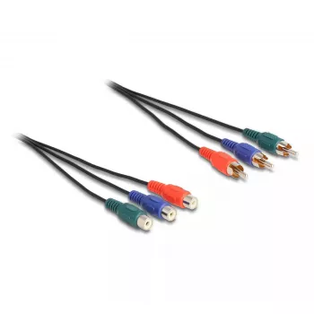 DeLOCK RCA RGB prailginimo kabelis 3 x kištukas į 3 x lizdą 3 m